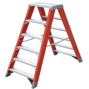 Fiberglass double sided step ladders