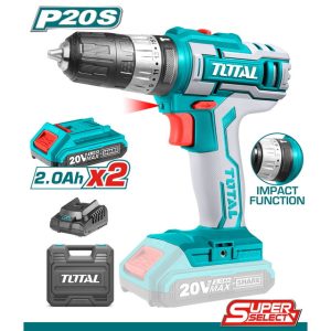 TOTAL Li-ion Impact Drill 20V / 2Ah / 45Nm