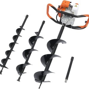 4 Stroke Earth Auger For Fence Post Hole or Ground Drill + 3 Bits